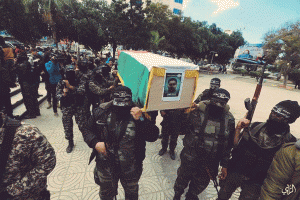 Gaza "funeral" for tel Aviv shooter Nashat Melhem. (Credit: Twitter feed of @Khair_Aljabri )