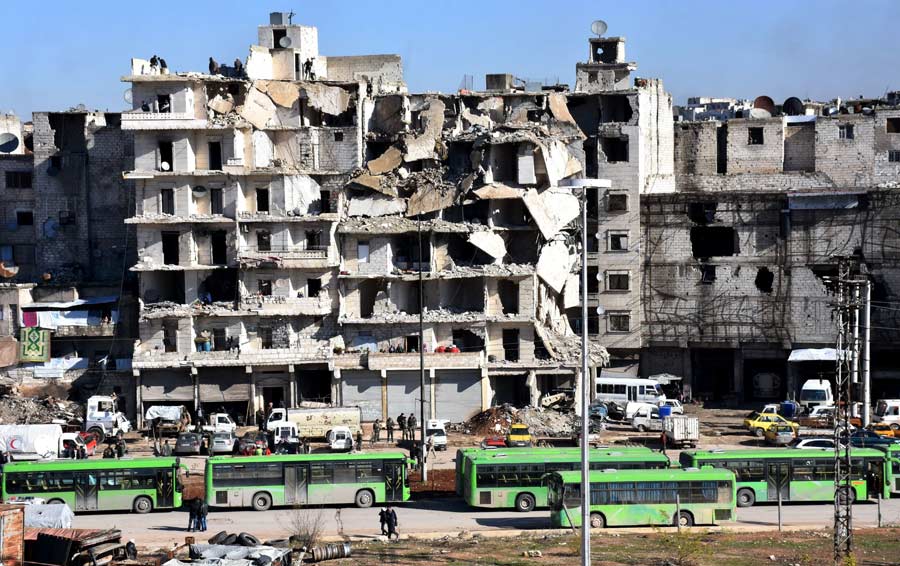 First Convoys Leave Aleppo As Ceasefire Takes Hold