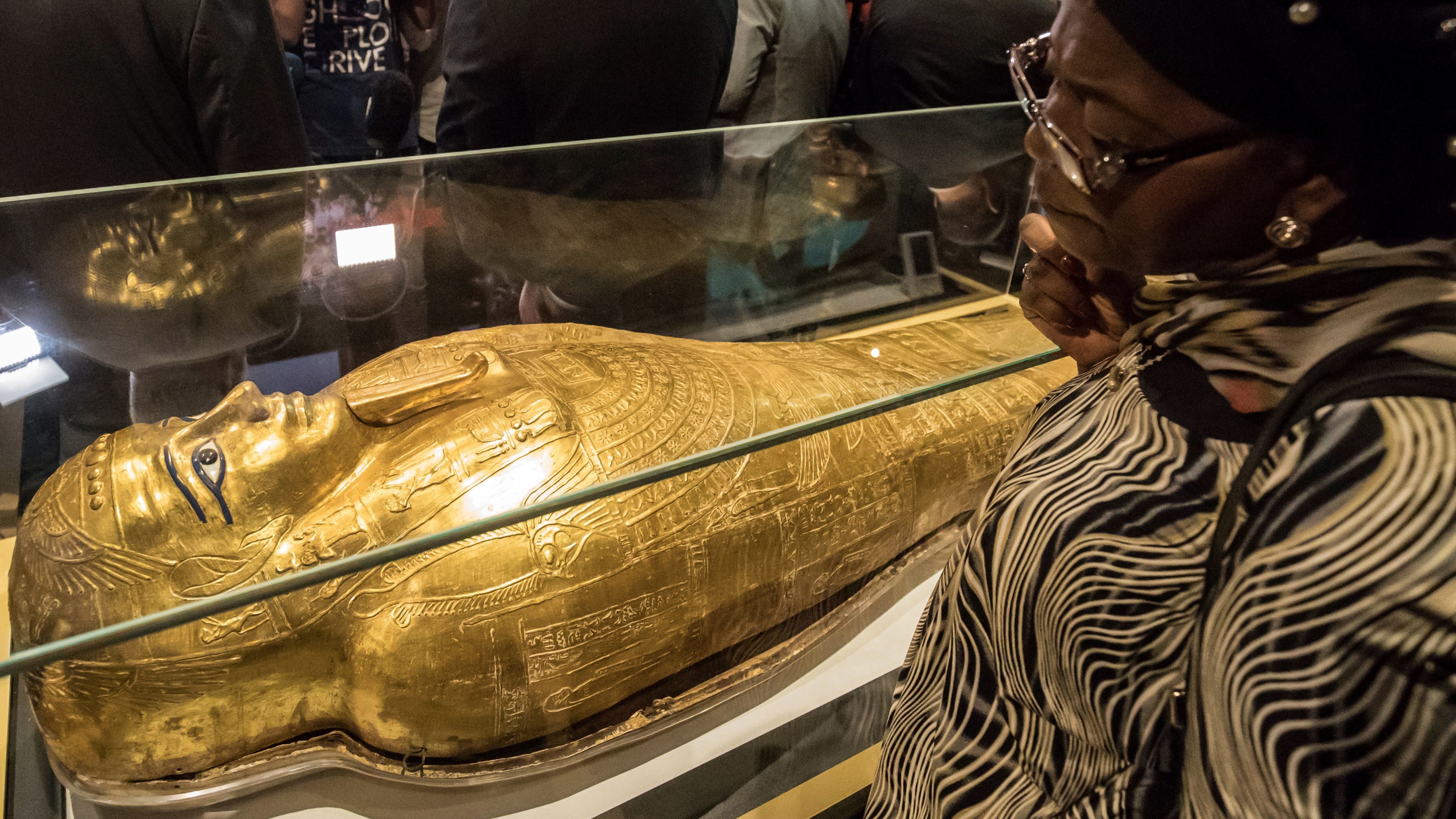 Ancient Gilded Coffin Back Home in Egypt