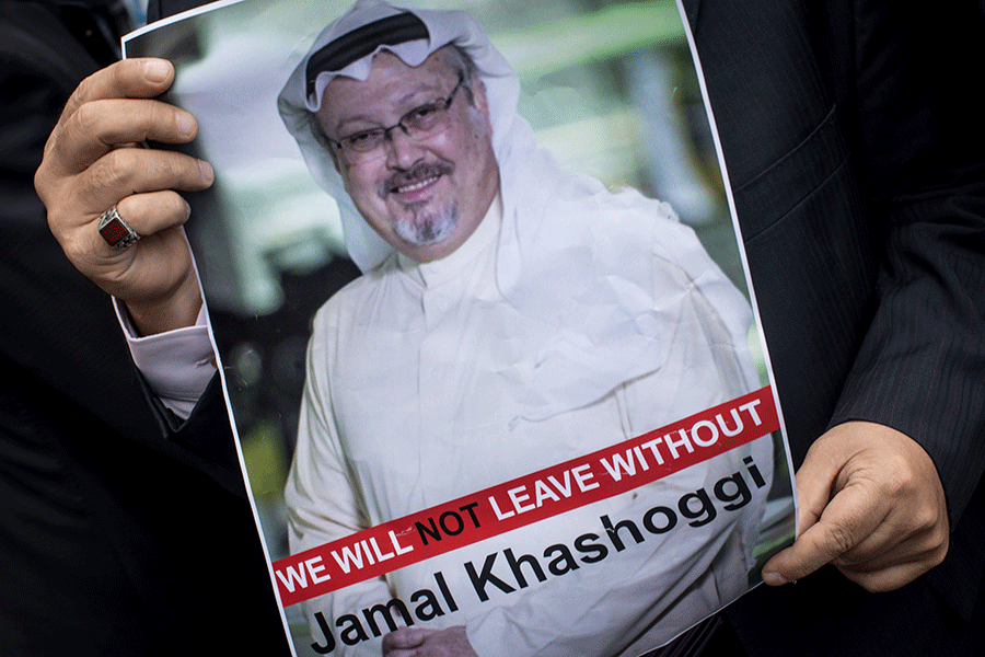 Khashoggi Anniversary Marked by Protests but Son Defends Saudi Kingdom