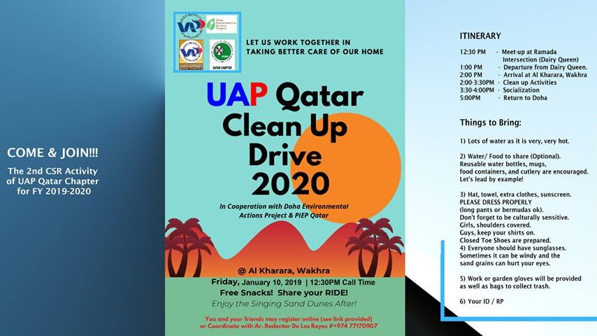 UAP Qatar Clean Up Drive 2020