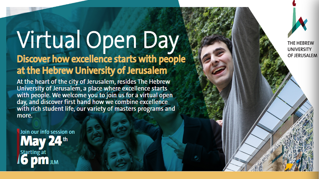 Hebrew U. Virtual Open Day for Int’l Students