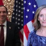 Special Envoy for Economic Normalization Aryeh Lightstone (L) and Ambassador-at-Large Kelley Currie (R)