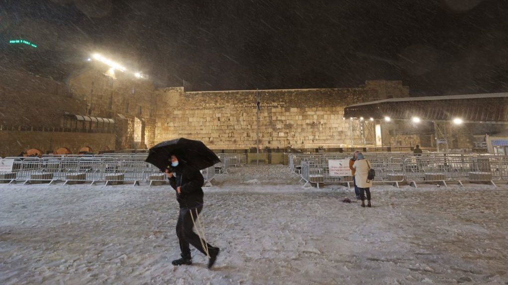 Snow in Jerusalem a Welcome Relief to the COVID-19 Lockdown