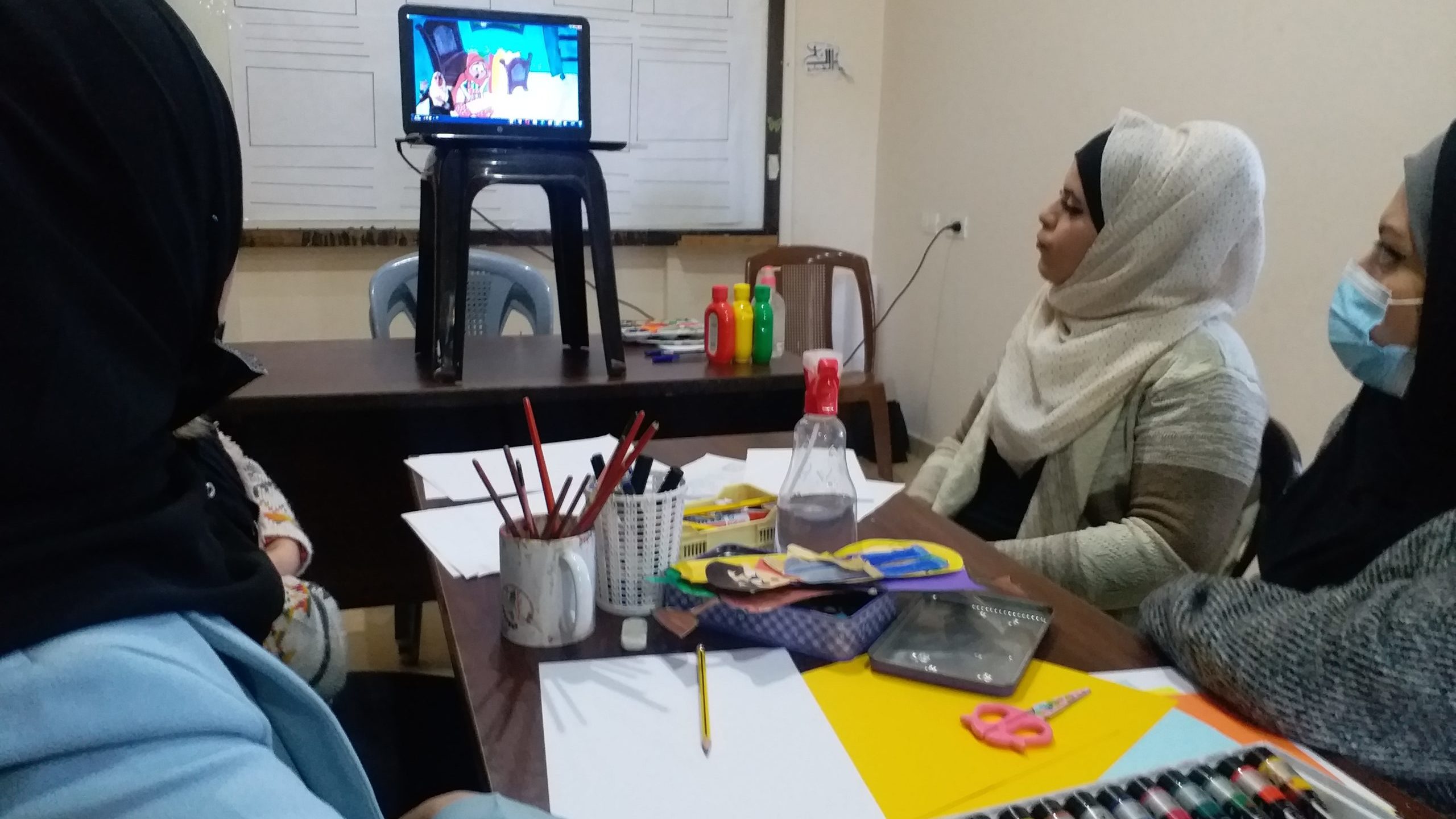 Hearing-Impaired Women in Gaza Integrate into Society Using Cartoon Making
