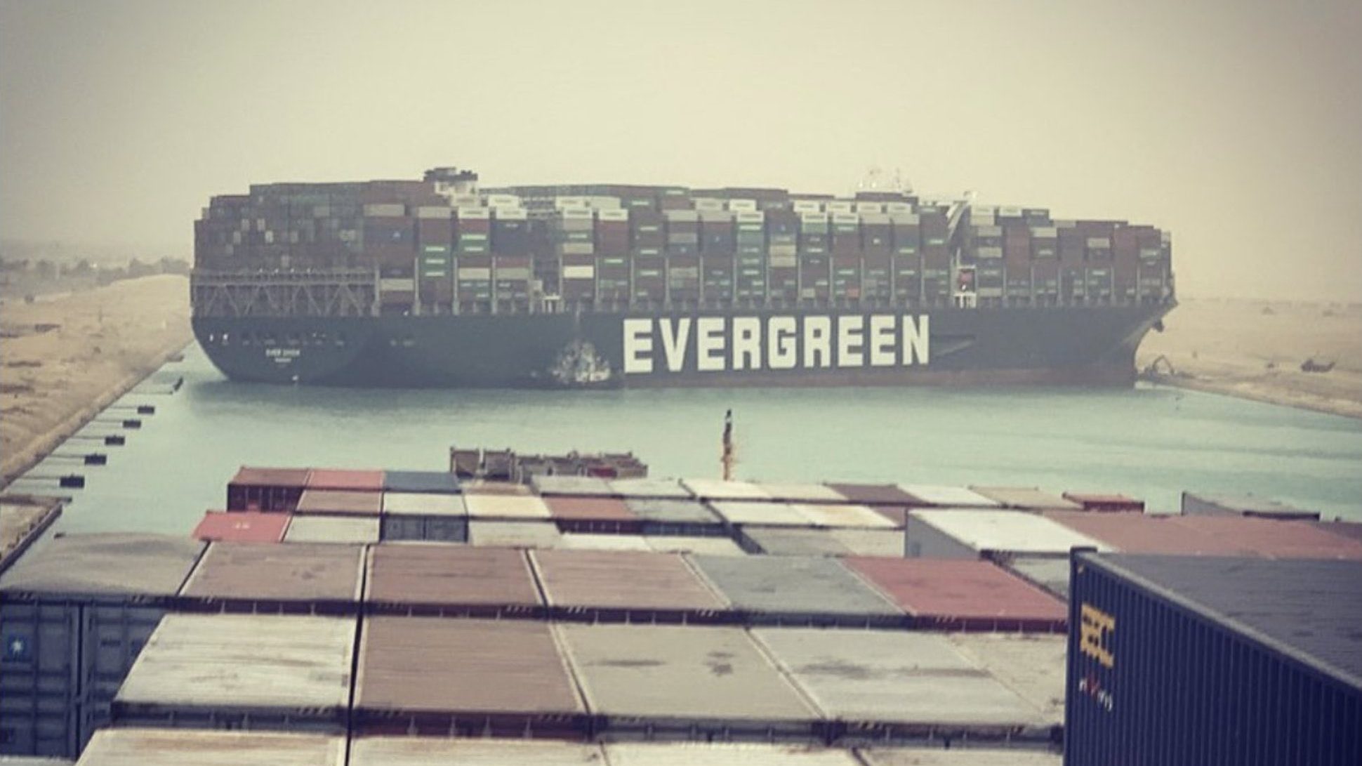 Container Ship Runs Aground, Blocks Suez Canal