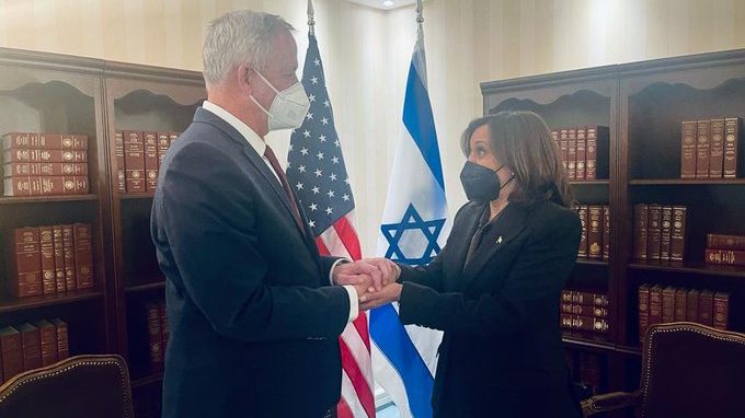 Israeli DM Benny Gantz Meets With US VP Kamala Harris