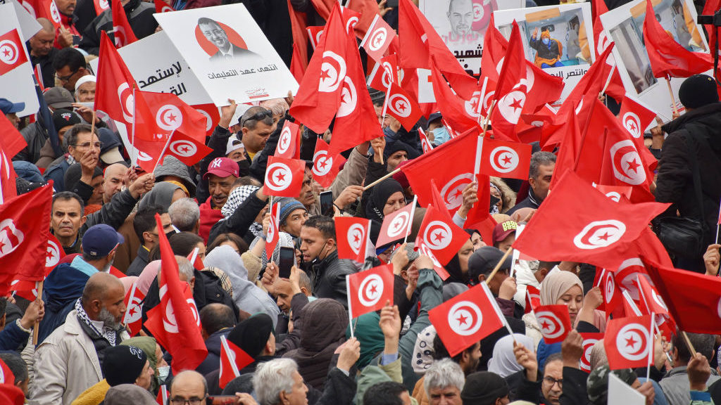 Thousands of Tunisians Protest President Saied’s Power Grab