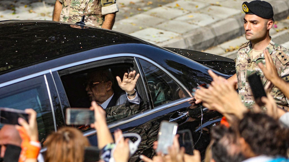 Lebanon’s President Leaves Palace a Day Before the End of His Term in Office