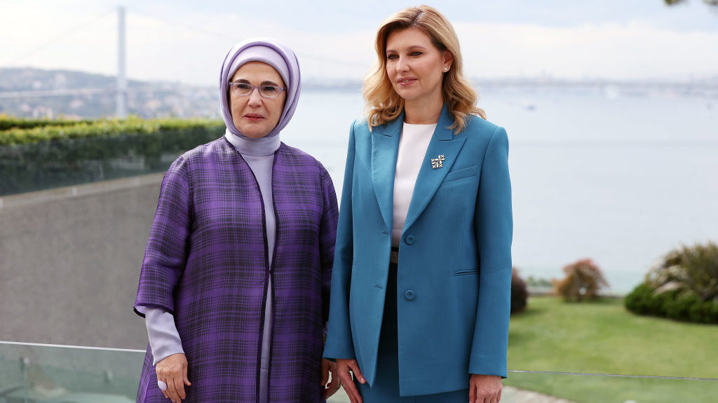Turkey’s First Lady Hosts Wife of Ukraine’s Zelenskyy, Launches Turkish-made Ship for Ukraine’s Navy