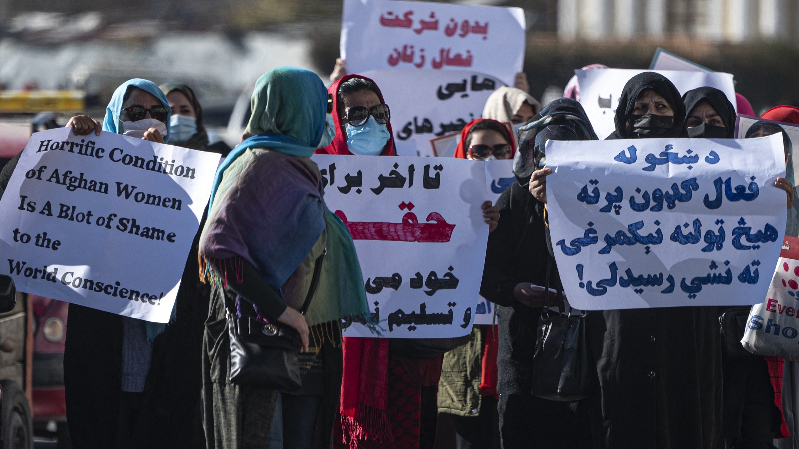 Afghan Women March in Kabul To Protest Their ‘Horrific Condition’