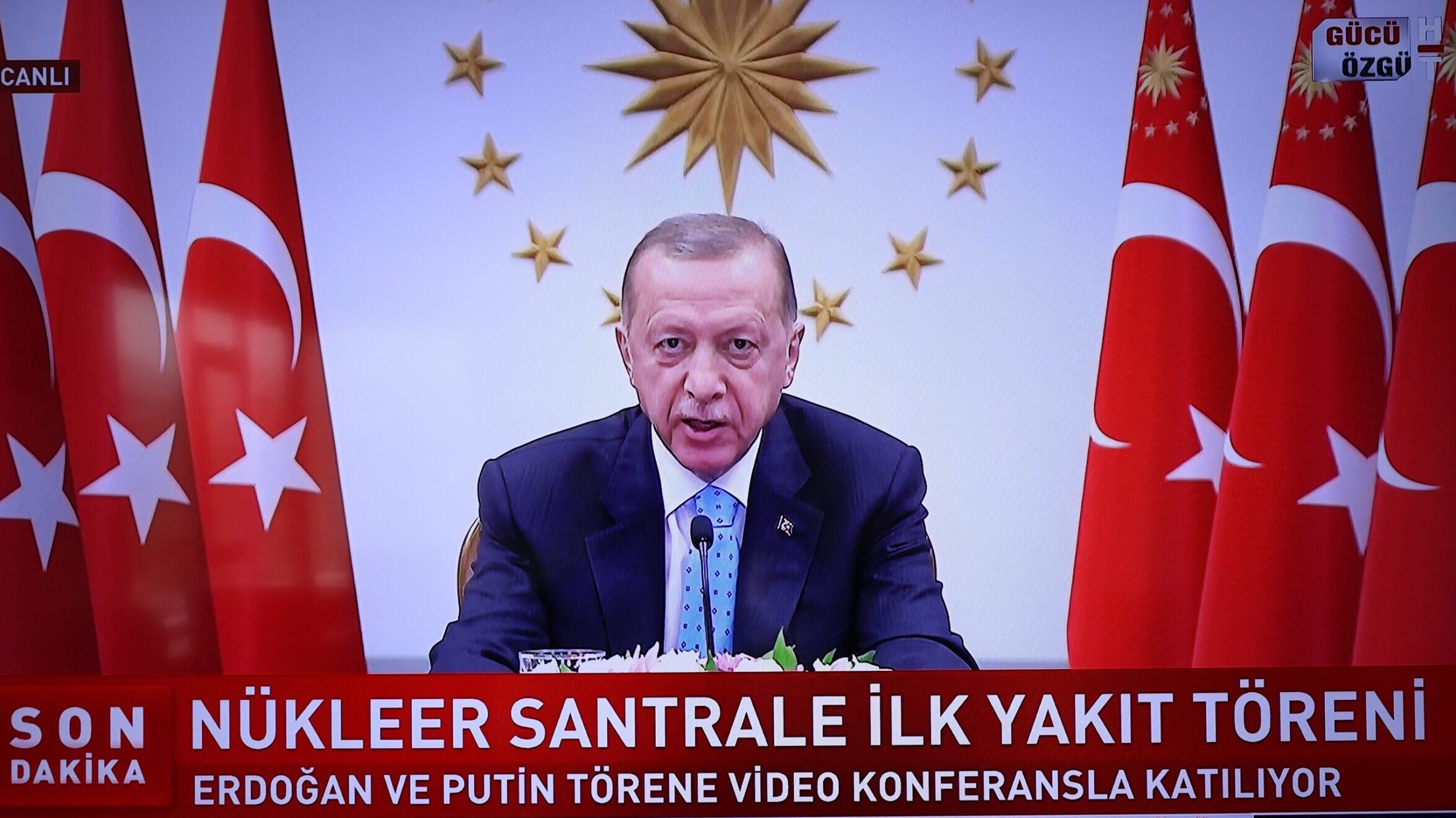 Erdoğan Appears With Putin Via Video for Nuclear Plant Inauguration Amid Health Concerns