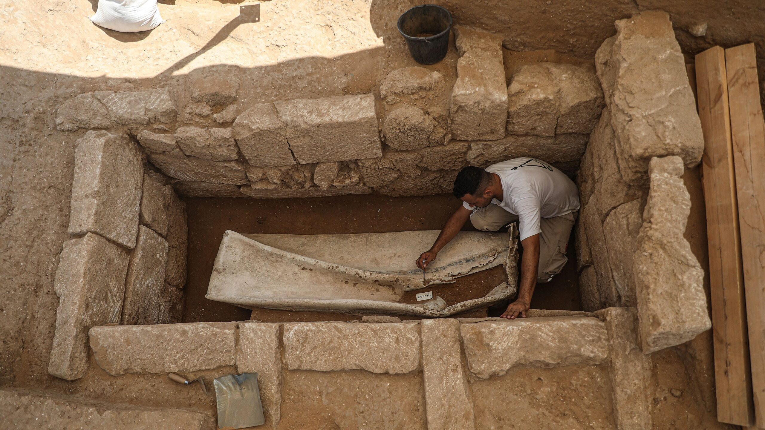 2nd Roman-Era Sarcophagus Unearthed in Northern Gaza Strip