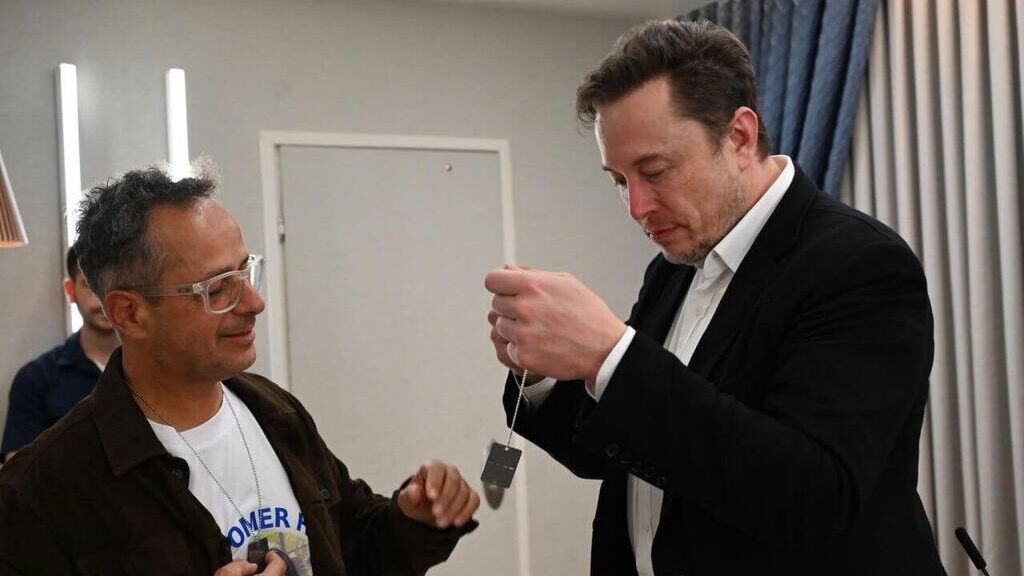 Elon Musk Receives Hostage Symbol During Israel Visit