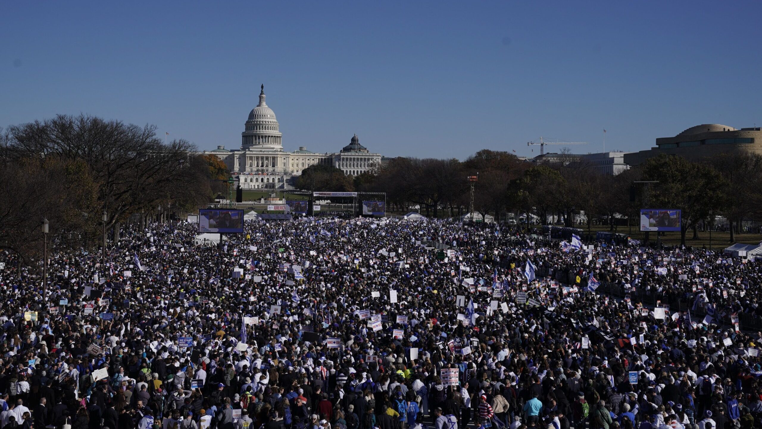 Pro-Israel Rally Fills Washington, D.C.; Many Flights Turned Away