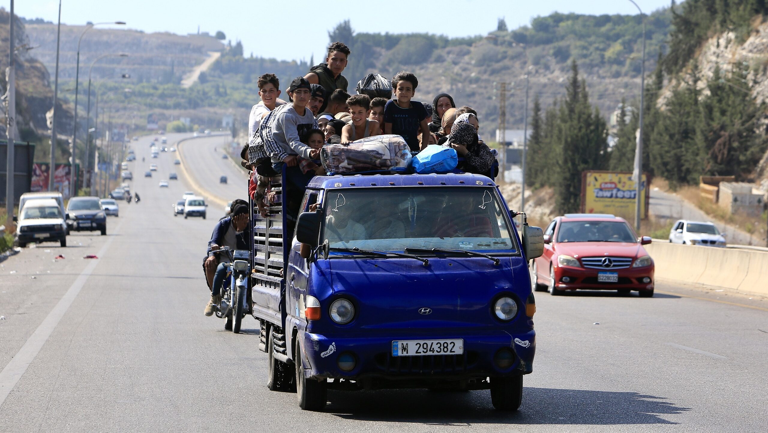 Displaced Lebanese Families Seek Shelter as Fighting Escalates in the South