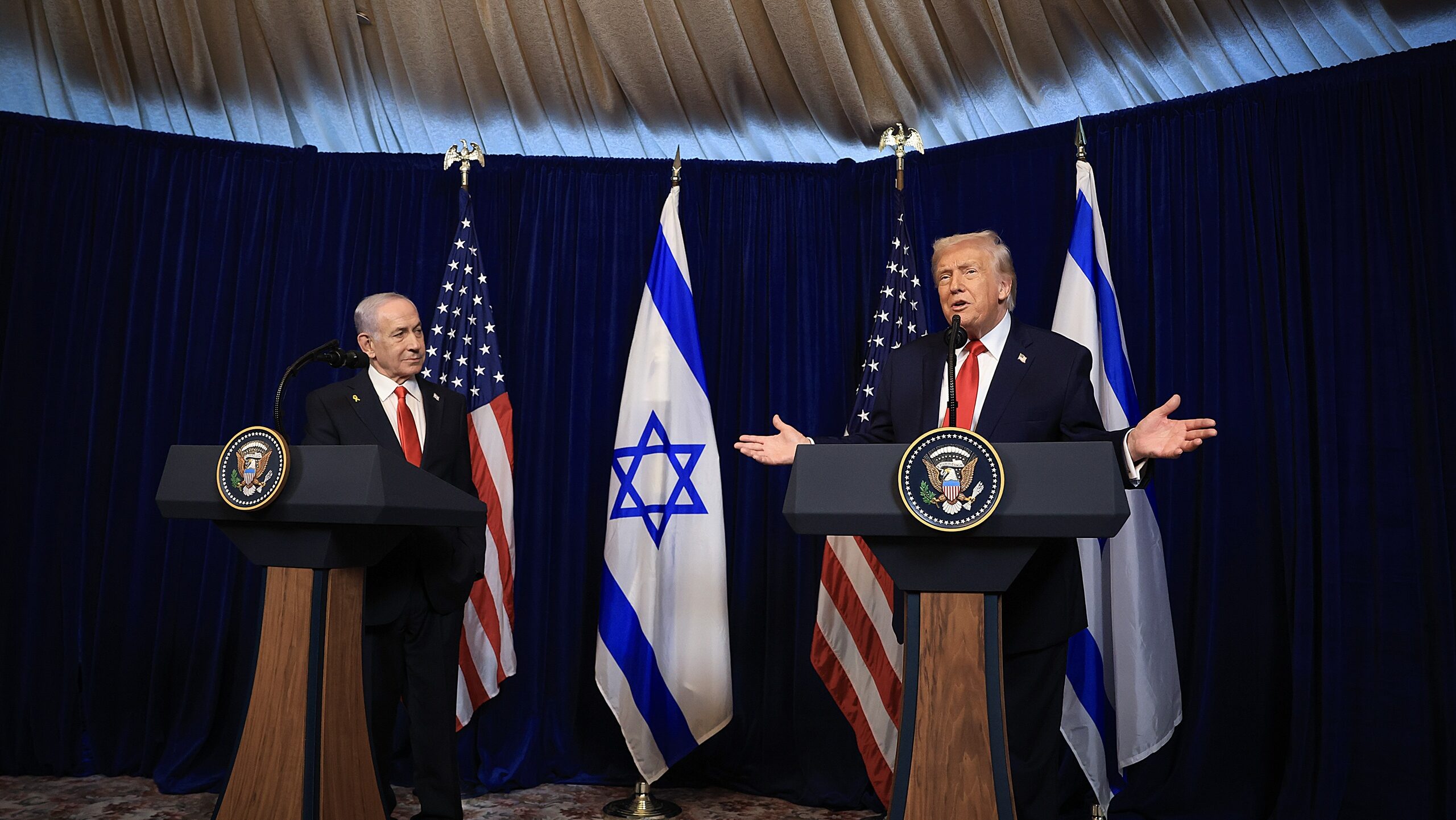 ‘We’ll Knock the Hell Out of Them’: Trump Warns Iran in Mar-a-Lago Talks With Netanyahu