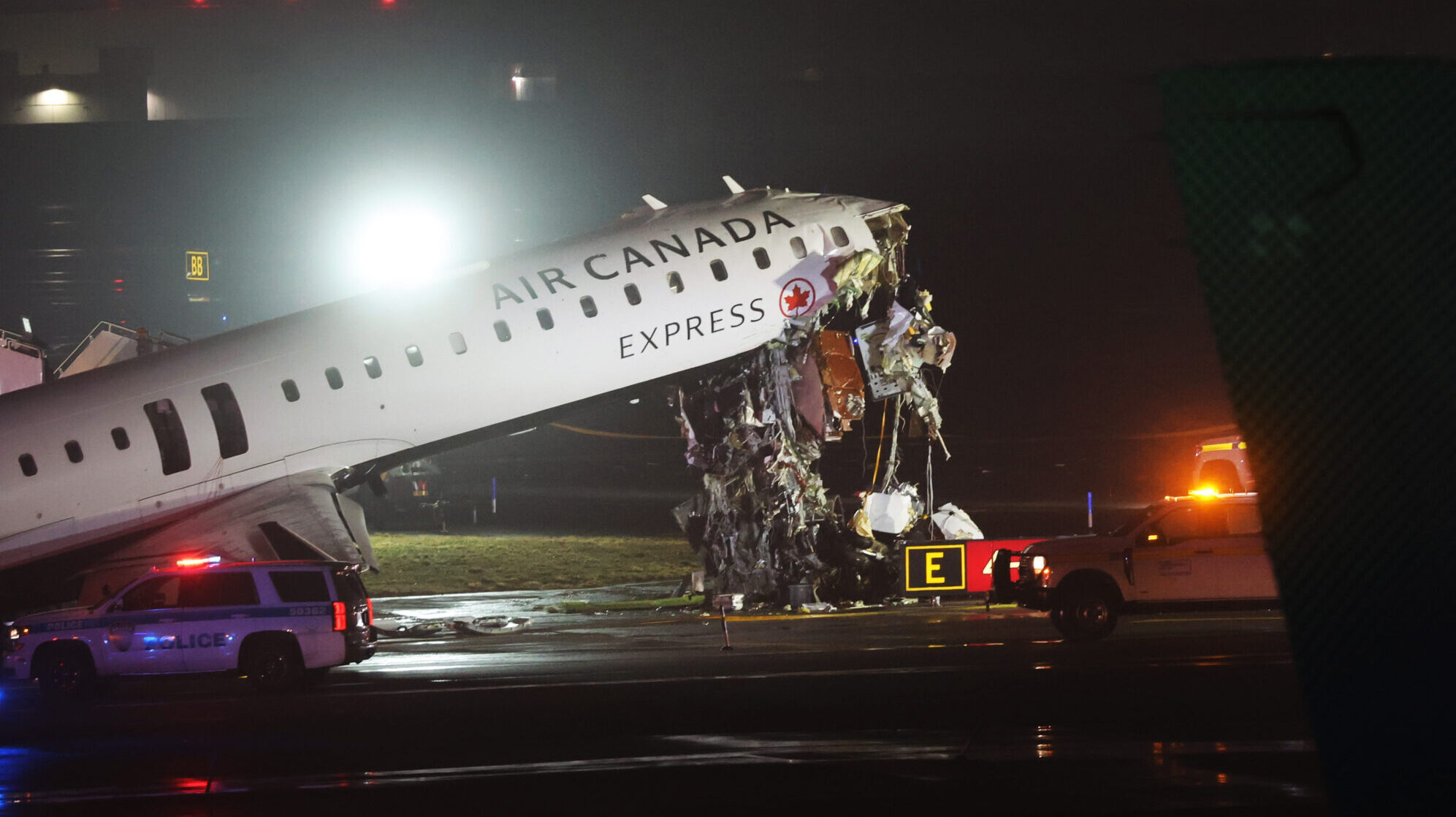 2 Pilots Killed After Air Canada Express Jet Collides With Firefighting Vehicle at LaGuardia; Dozens of Passengers Injured